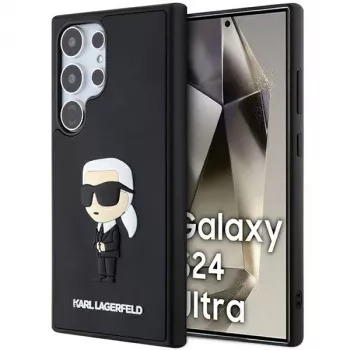 Karl Lagerfeld KLHCS24L3DRKINK Hardcase 3D Rubber Ikonik til Samsung Galaxy S24 Ultra - sort