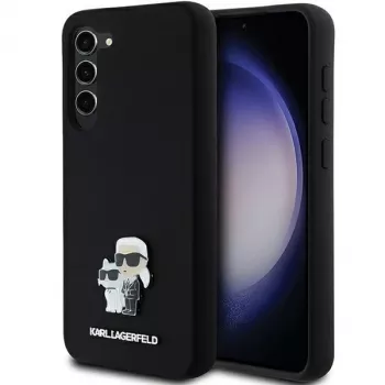 Karl Lagerfeld KLHCS23MSMHKCNPK Hardcase til Samsung Galaxy S23+ S916, silikone, sort, Karl & Choupette Metal Pin