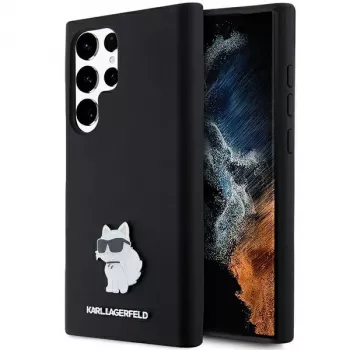 Karl Lagerfeld KLHCS23LSMHCNPK S23 Ultra S918 sort Hardcase silikone Choupette Metal Pin