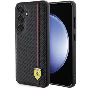 Ferrari FEHCS24SN3DUR S24 S921 sort Hardcase Carbon Printed Line til Samsung Galaxy S24