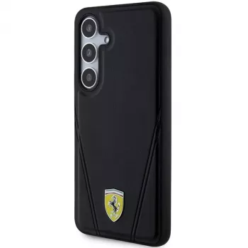Ferrari FEHMS24MP3BAK Hot Stamp V Lines MagSafe Hard Case til Samsung Galaxy S24+ (sort)