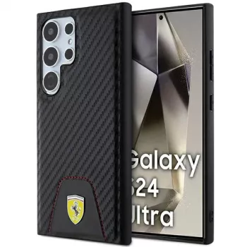 Ferrari FEHCS24LN3PUK Hard Case til Samsung Galaxy S24 Ultra, Carbon Stitched Bottom, sort