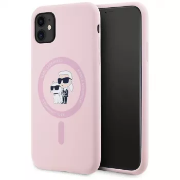 KARL LAGERFELD Silicone Karl&Choupette MagSafe Case til iPhone 11 pink