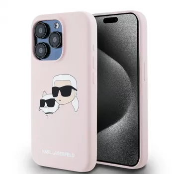 Karl Lagerfeld KLHMP15XSKCHPPLP iPhone 15 Pro Max 6,7 inch pink hardcase silikone Karl & Choupette MagSafe