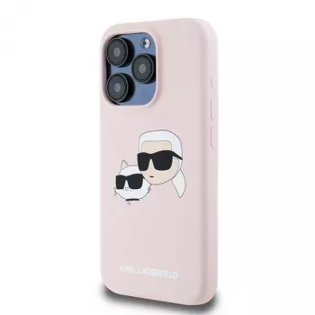 Karl Lagerfeld KLHMP15XSKCHPPLP iPhone 15 Pro Max 6,7 inch pink hardcase silikone Karl & Choupette MagSafe