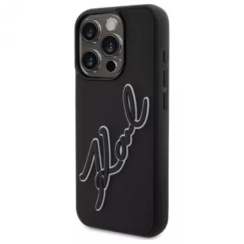 Karl Lagerfeld KLHCP15L3DRKSDLK iPhone 15 Pro 6,1 inch sort hardcase 3D Rubber Signature