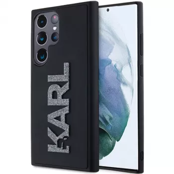Karl Lagerfeld KLHCS24L3DMBKCK Samsung Galaxy S24 Ultra hardcase sort 3D Rubber Glitter Logo