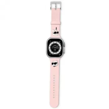 Karl Lagerfeld 3D Rubber Karl & Choupette Heads Apple Watch-armbånd 38/40/41mm pink