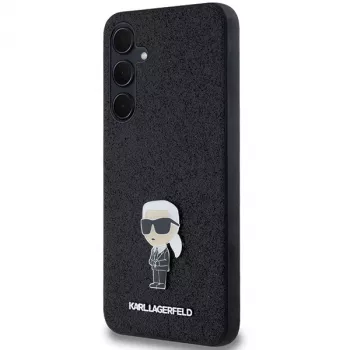 Karl Lagerfeld KLHCSA35GKNPSK A35 A356 sort hardcase Fixed Glitter Ikonik Logo Metal Pin til Samsung Galaxy A35 5G