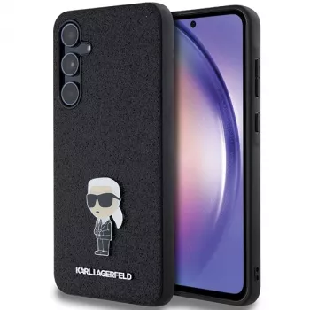 KARL LAGERFELD Ikonik hardcase til Samsung Galaxy A55 5G - sort glitter med metalpin