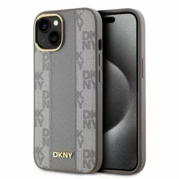 DKNY DKHMP14SPCPVSLE iPhone 14 6,1 inch beige hardcase læder ternet Mono Pattern MagSafe