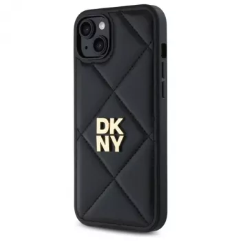 DKNY DKHCP15MPQDSLK Quilted Stack Logo Case til iPhone 15 Plus 6,7 inch sort