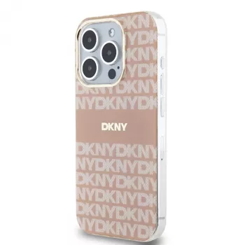 DKNY DKHMP15XHRHSEP Hard Case til iPhone 15 Pro Max 6,7 inch pink IML Mono & Stripe MagSafe