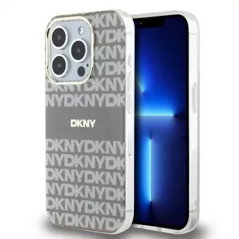 DKNY DKHMP15XHRHSEE Hardcase til iPhone 15 Pro Max 6,7 inch Beige IML Mono & Stripe MagSafe