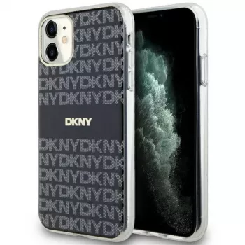 DKNY DKHMN61HRHSEK Hard Case til Apple iPhone 11 / iPhone XR 6,1 inch sort IML Mono & Stripe MagSafe