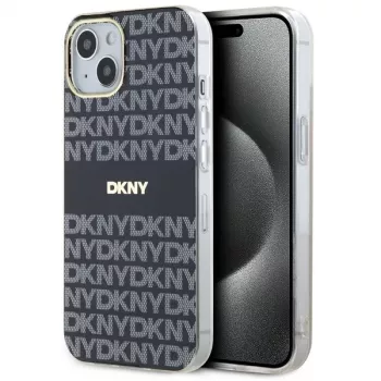 DKNY DKHMP14SHRHSEK IML Mono & Stripe Hard Case til iPhone 14/15/13 6,1 inch sort MagSafe