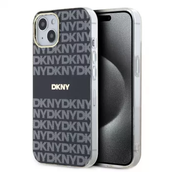 DKNY DKHMP15SHRHSEK iPhone 15 / 14 / 13 6,1 inch sort Hardcase IML Mono & Stripe MagSafe