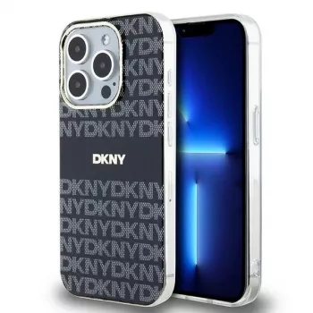 DKNY DKHMP15XHRHSEK Hardcase IML Mono & Stripe MagSafe til Apple iPhone 15 Pro Max 6,7 inch sort