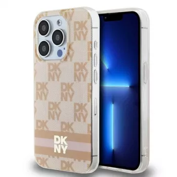 DKNY DKHMP13XHCPTSP Hard Case til Apple iPhone 13 Pro Max 6,7 inch pink Checkered Mono Pattern & Printed Stripes MagSafe