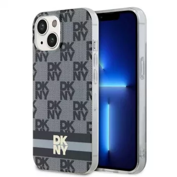 DKNY DKHMP15SHCPTSK Hardcase til iPhone 15/14/13 6,1 inch sort Checkered Mono-mønster & trykte striber MagSafe