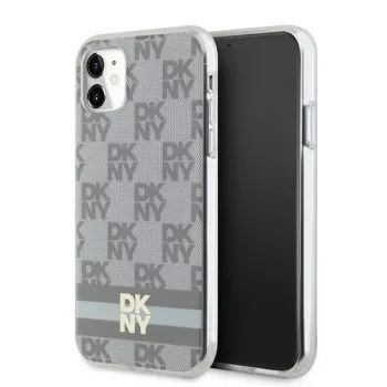 DKNY DKHMN61HCPTSE Hard Case til Apple iPhone 11 / XR 6,1 inch - beige ternet mono-mønster & trykte striber MagSafe