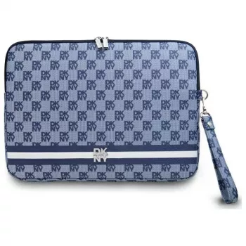 DKNY Sleeve DKCS14PVSHLB 14 inch blå Checkered-mønster med trykte striber Laptop-hylster