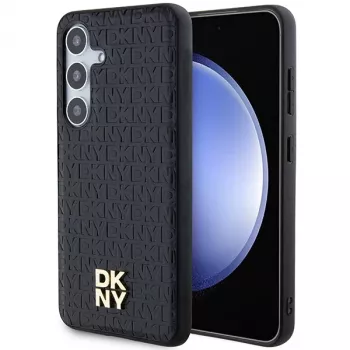 DKNY DKHMS24SPSHRPSK Hardcase læderlook metallogo MagSafe til Samsung Galaxy S24, sort