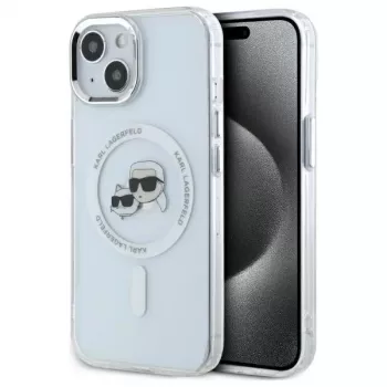 Karl Lagerfeld KLHMP14SHLSKCH Hardcase til Apple iPhone 14 6,1 inch hvid IML Metal Karl & Choupette Head MagSafe