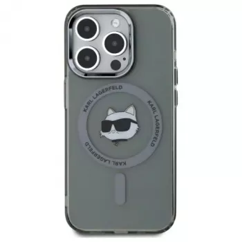 Karl Lagerfeld KF002417 iPhone 15 Pro Max 6,7 inch sort hardcase IML Metal Choupette Head MagSafe