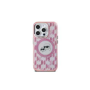 Karl Lagerfeld KLHMP15SHMCKMHP iPhone 15 6,1 inch pink IML Monogram Karl & Choupette Head MagSafe-cover