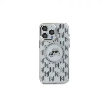 Karl Lagerfeld KLHMP15SHMCKMHT iPhone 15 6,1 inch transparent IML Monogram Karl & Choupette Head MagSafe-cover