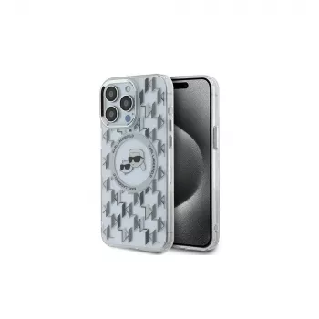 Karl Lagerfeld KLHMP15XHMCKMHT iPhone 15 Pro Max 6,7 inch transparent IML Monogram Karl & Choupette Head MagSafe-cover