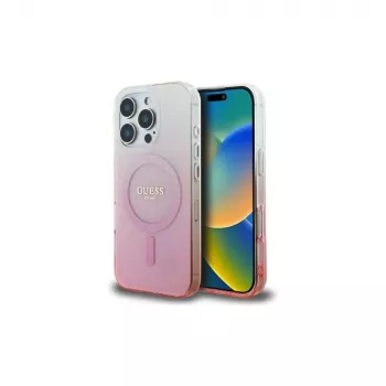 Guess IML Glitter Gradient MagSafe Case til iPhone 16 Pro (Pink)