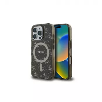 Guess GUHMP16LH4DTEW iPhone 16 Pro 6,3 inch Hardcase IML 4G Background MagSafe brun