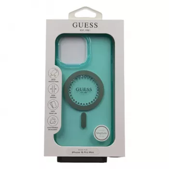 Guess IML Rhinestones MagSafe Case til iPhone 16 Pro Max (grøn)
