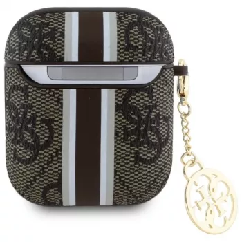 Guess GUA2P4RPSW AirPods 1/2 Cover brun 4G Printed Stripes Charm