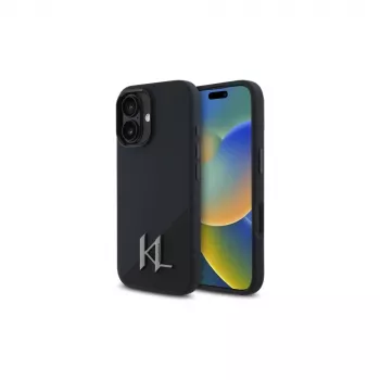 Karl Lagerfeld Shadow Metal Initial Hardcase til Apple iPhone 16 6,1 inch - sort