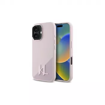 Karl Lagerfeld Shadow Metal Initial MagSafe Hard Case til Apple iPhone 16 6,1 inch - Pink