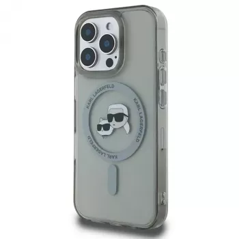 Karl Lagerfeld KLHMP16XHLSKCK Hardcase IML Metal Karl & Choupette Head MagSafe til Apple iPhone 16 Pro Max 6,9 inch, sort