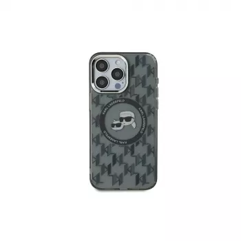 Karl Lagerfeld KLHMP16SHMCKMHK iPhone 16 6.1 sort IML Monogram Karl & Choupette Head MagSafe Case