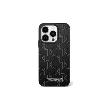 Karl Lagerfeld KLHMP16MPKHPORPK Hot Stamp MagSafe Hard Case til iPhone 16 Plus 6,7 sort