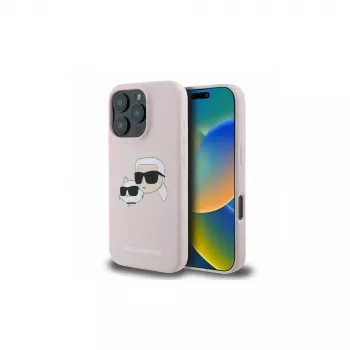 Karl Lagerfeld KLHMP16LSKCHPPLP iPhone 16 Pro 6,3 inch Pink Hardcase Silikone Double Heads Print MagSafe