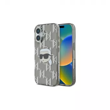 Karl Lagerfeld IML Karl Head Electroplated Case til iPhone 16 (sort)