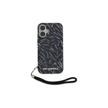 Karl Lagerfeld Zebra With Cord Case til Apple iPhone 16 - lilla