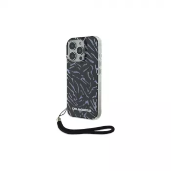 Karl Lagerfeld Zebra With Cord Case til iPhone 16 Pro, lilla