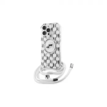 Karl Lagerfeld KLHMP16LHCKCKLCT iPhone 16 Pro 6,3 inch Transparent hardcase IML Crossbody Monogram Karl & Choupette Head MagSafe