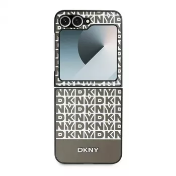 DKNY DKHCZF6PSOSPW beskyttelsescover til Samsung Galaxy Z Flip 6 / Z Flip7 FE - brun Repeat Pattern Bottom Stripe