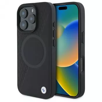 BMW Sign Leather Half Textured hardcase med Circle MagSafe til Apple iPhone 16 Pro Max 6,9