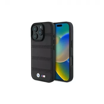 BMW M Perforated And Stitched Line hardcase til Apple iPhone 16 Pro 6,3 inch sort MagSafe