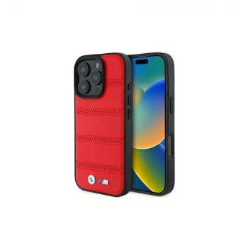 BMW M Collection Perforated and Stitched Line Hardcase til Apple iPhone 16 Pro 6,3 inch rød MagSafe
